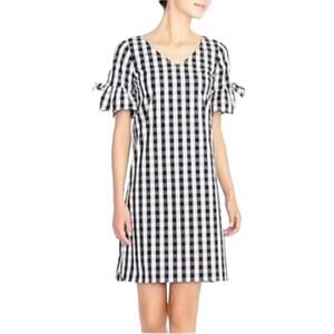 J. Crew Factory Black and White Gingham Pattern Dress